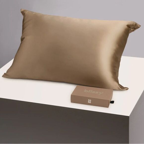 NWT Blissy Mulberry Taupe Silk Pillowcase size king with zipper - Picture 5 of 5